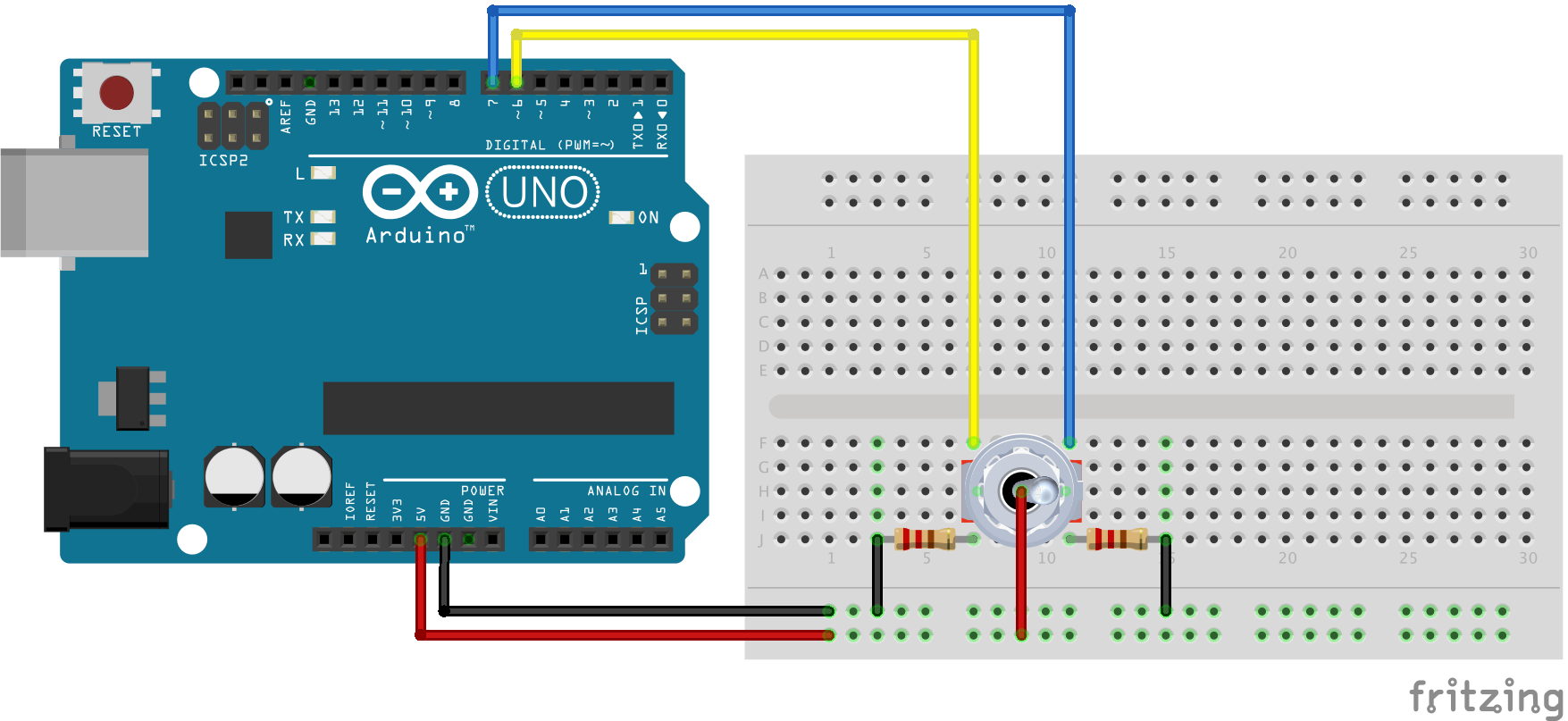 3 positions toggle switch connection (board view)