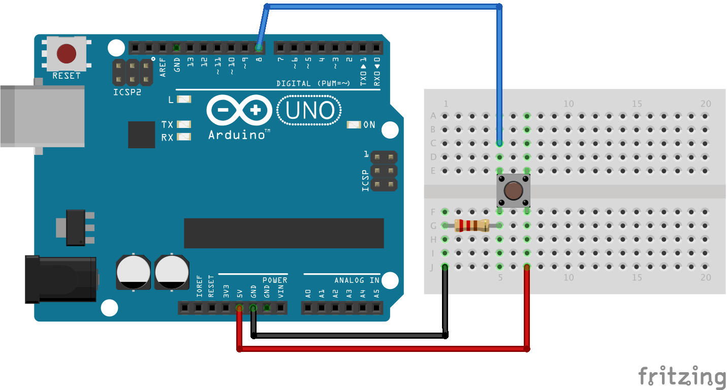 Push button connection (board view)