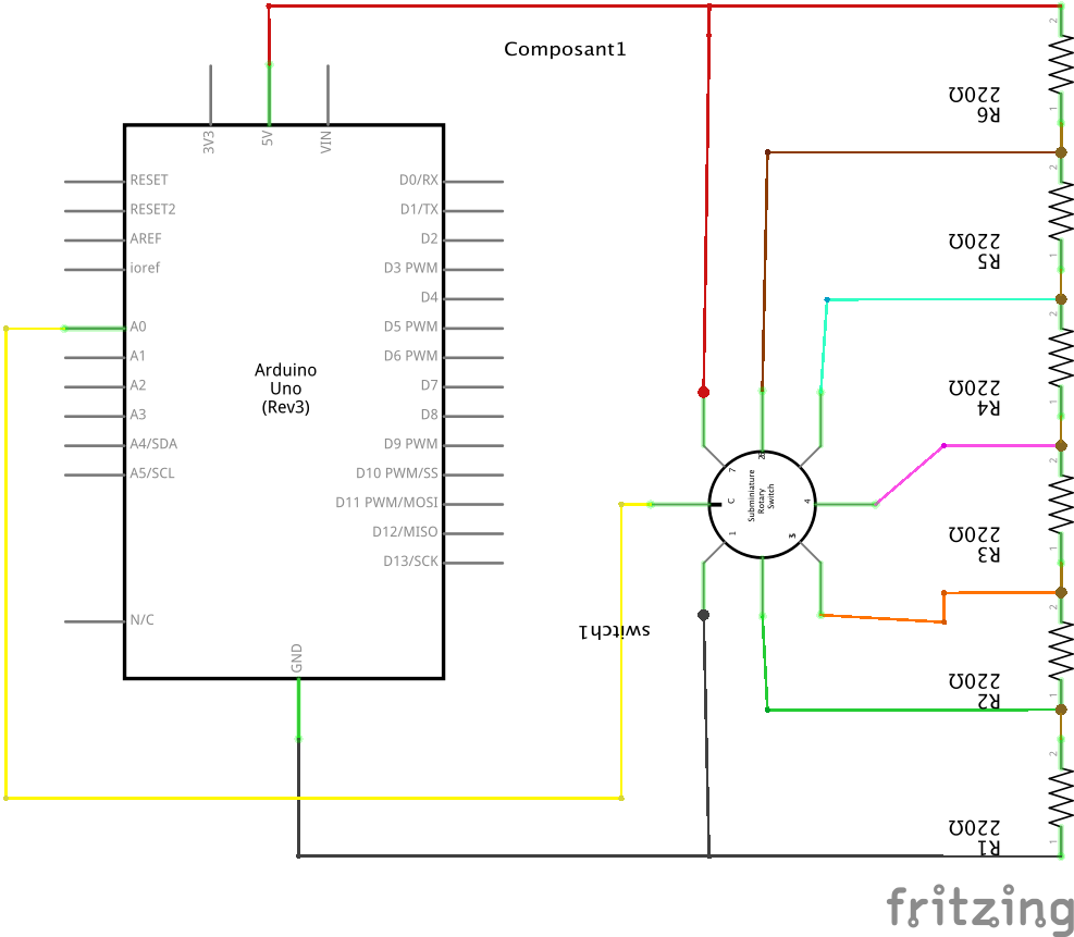 Rotary switch connection (sketch view)